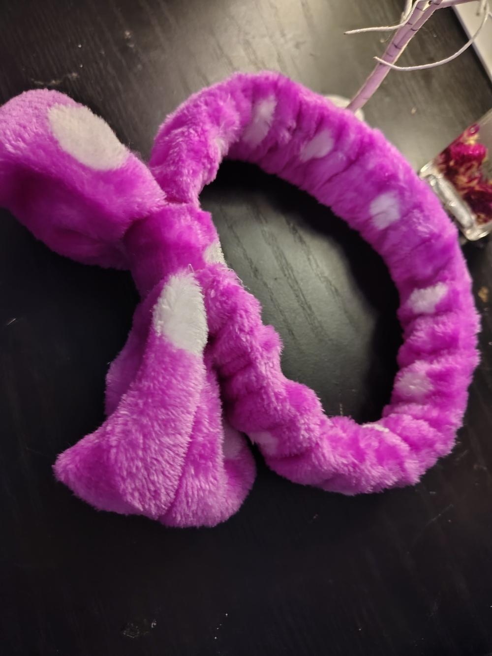 Plush Bow Headband for Kids - Pink/Purple